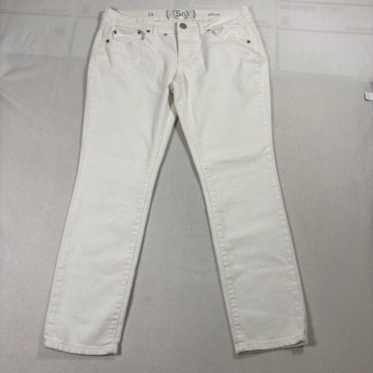 SO Skinny Jeans Womens 13 White Stretch Mid Rise Denim Pants Casual