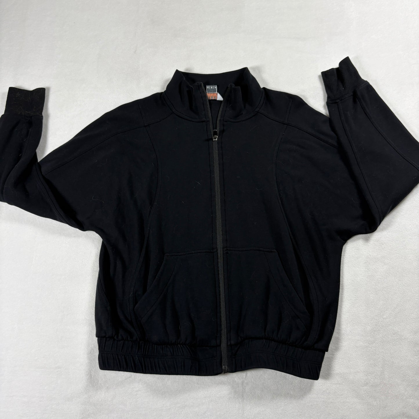 Danskin Jacket Womens Small Black Full Zip Athletic Activewear Stretch Soft Fit!