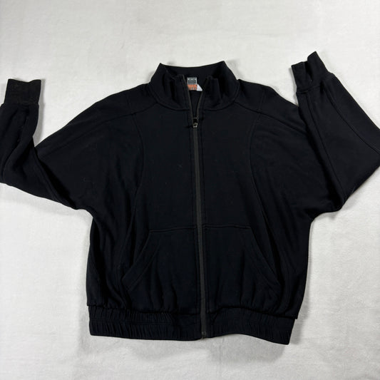Danskin Jacket Womens Small Black Full Zip Athletic Activewear Stretch Soft Fit!