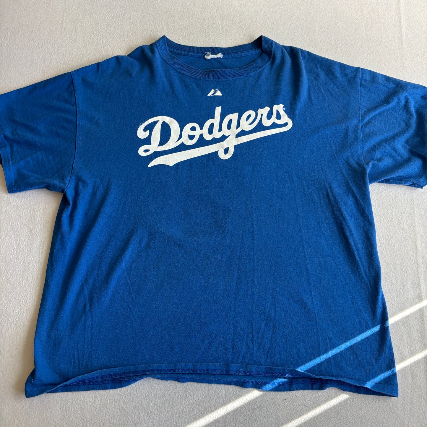 LA Dodgers Manny Ramirez 99 Majestic MLB T Shirt Blue Mens Large Baseball Tee
