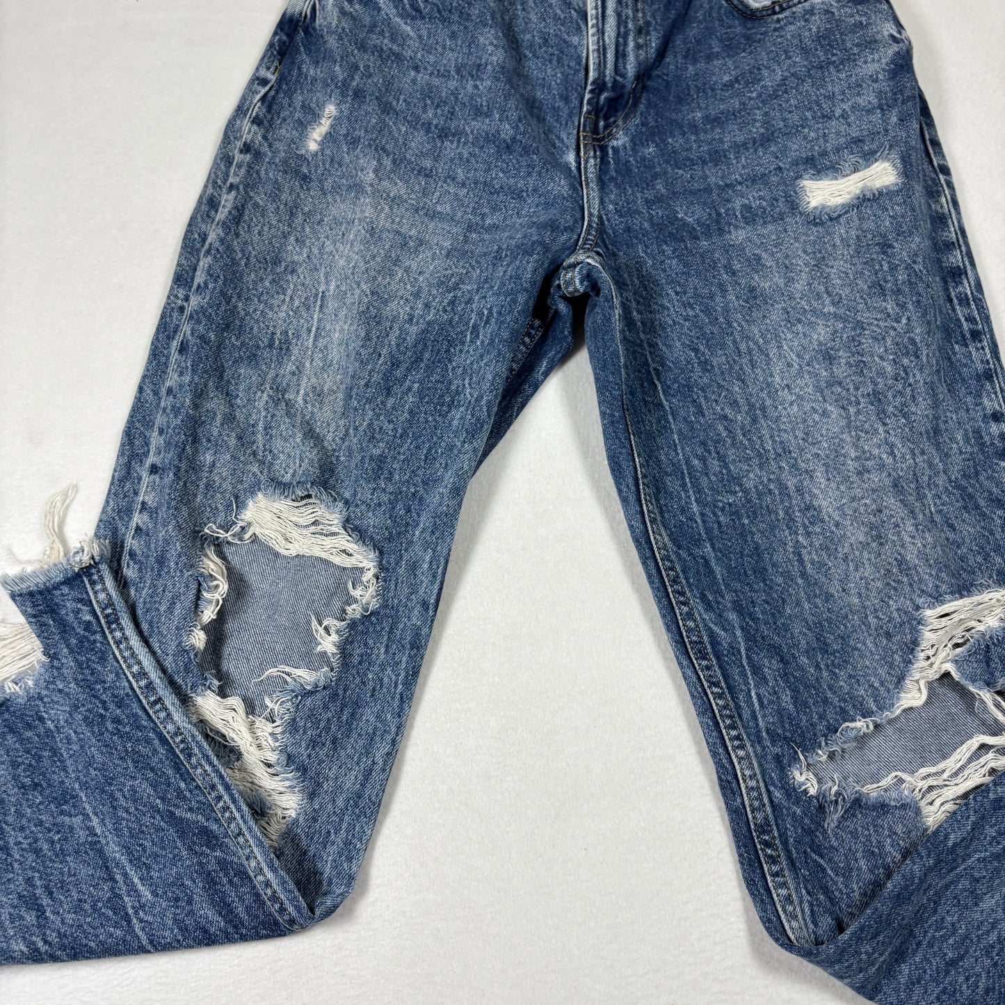 YMI Womens Mom Jeans Size 3/26 Blue Distressed Ripped Ankle Grunge Y2K Vintage