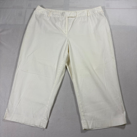 Unlisted Kenneth Cole Pants Womens 18 White Stretch Cropped Wide Leg Casual