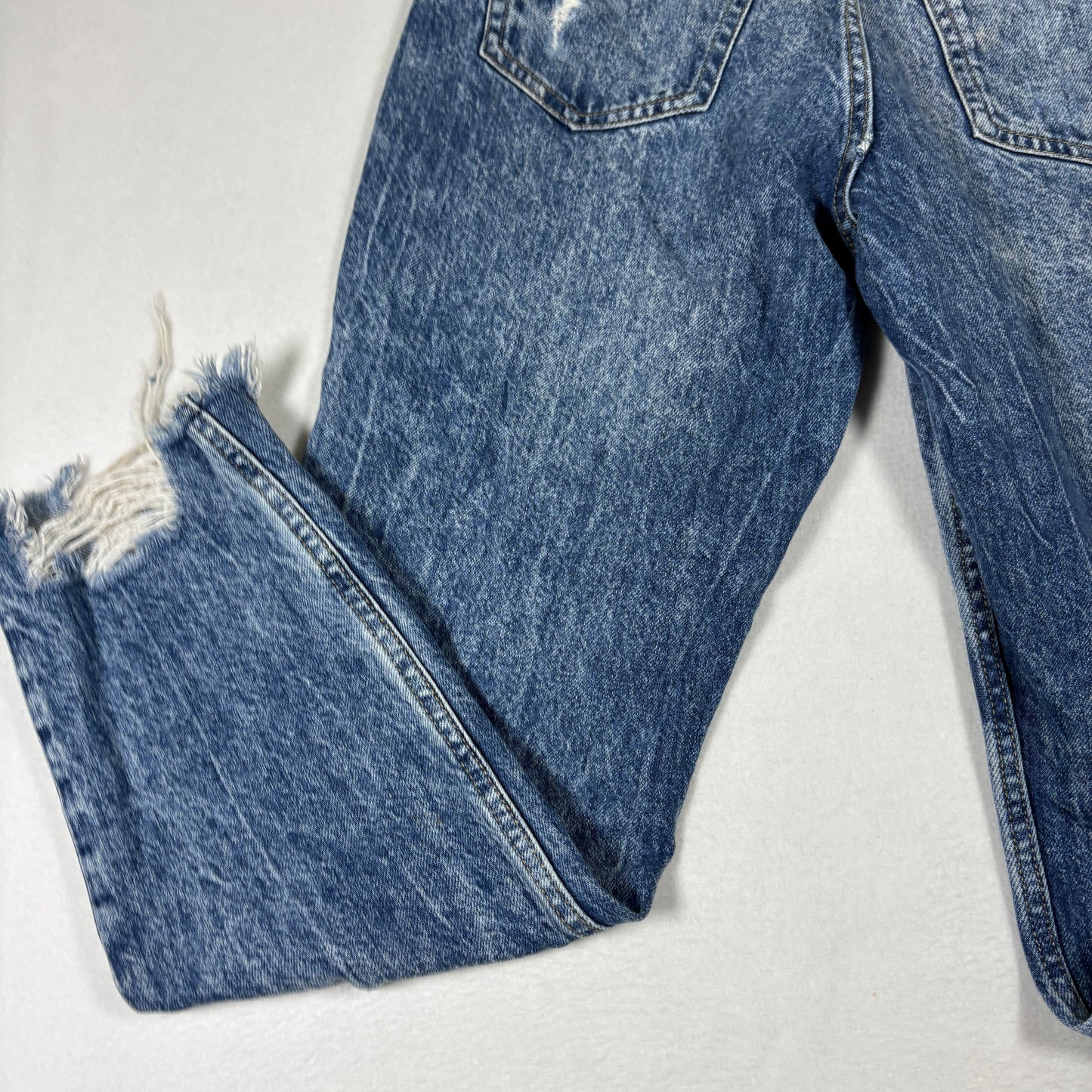 YMI Womens Mom Jeans Size 3/26 Blue Distressed Ripped Ankle Grunge Y2K Vintage