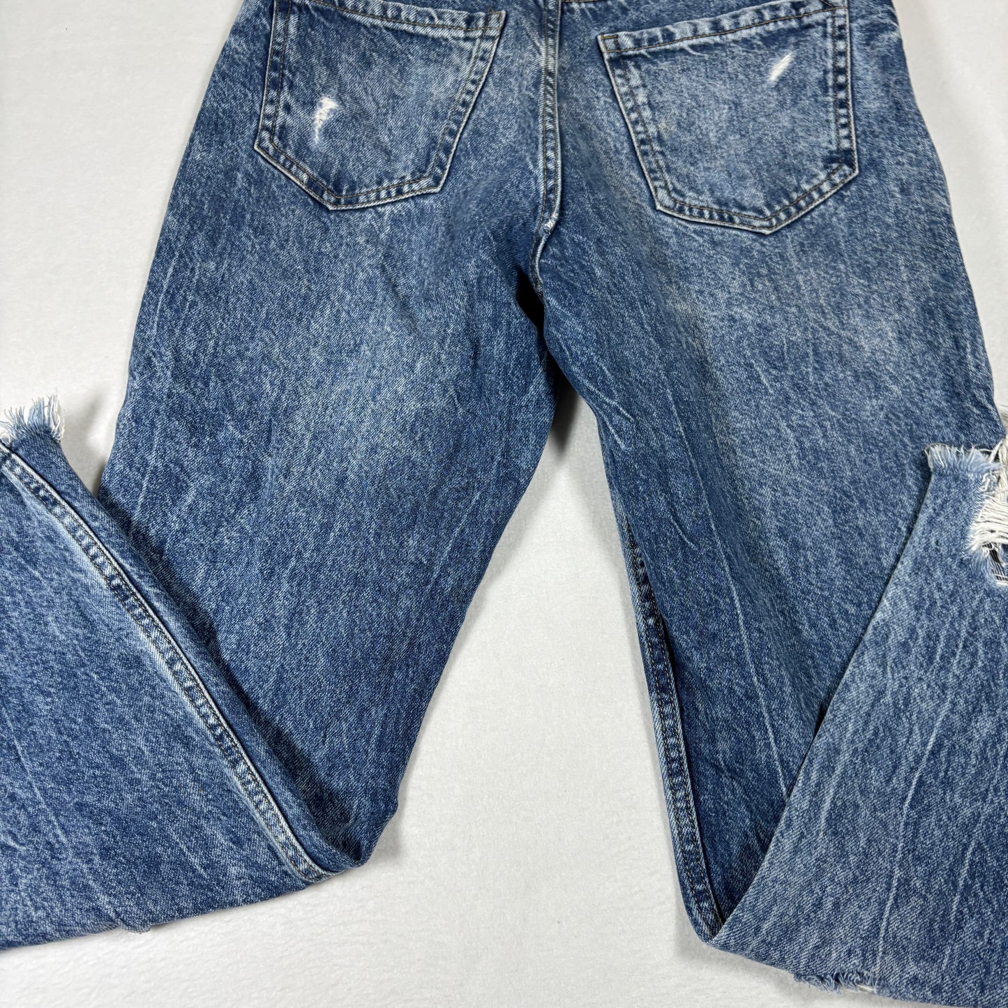 YMI Womens Mom Jeans Size 3/26 Blue Distressed Ripped Ankle Grunge Y2K Vintage