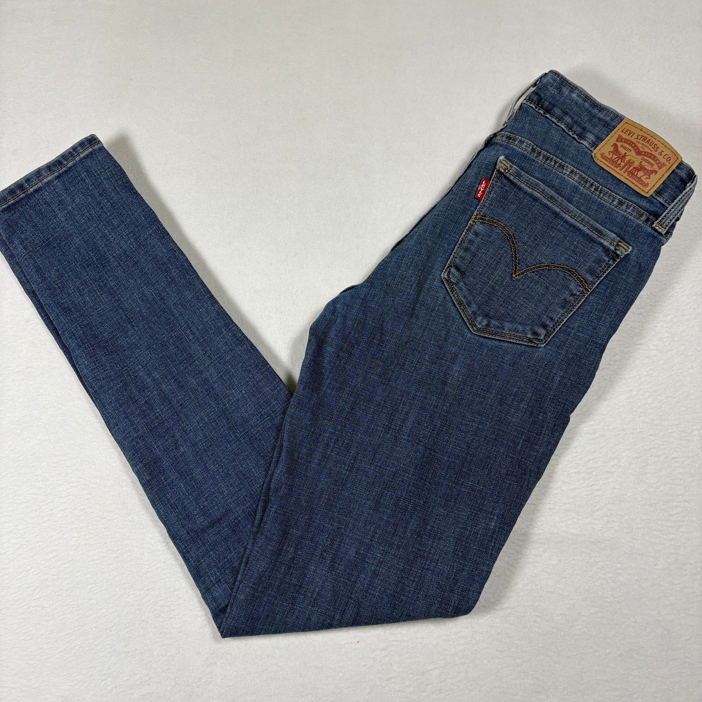 Levi’s Womens 711 Skinny Jeans Size 27x30 Blue Mid Rise Stretch Denim Y2K Slim Fit