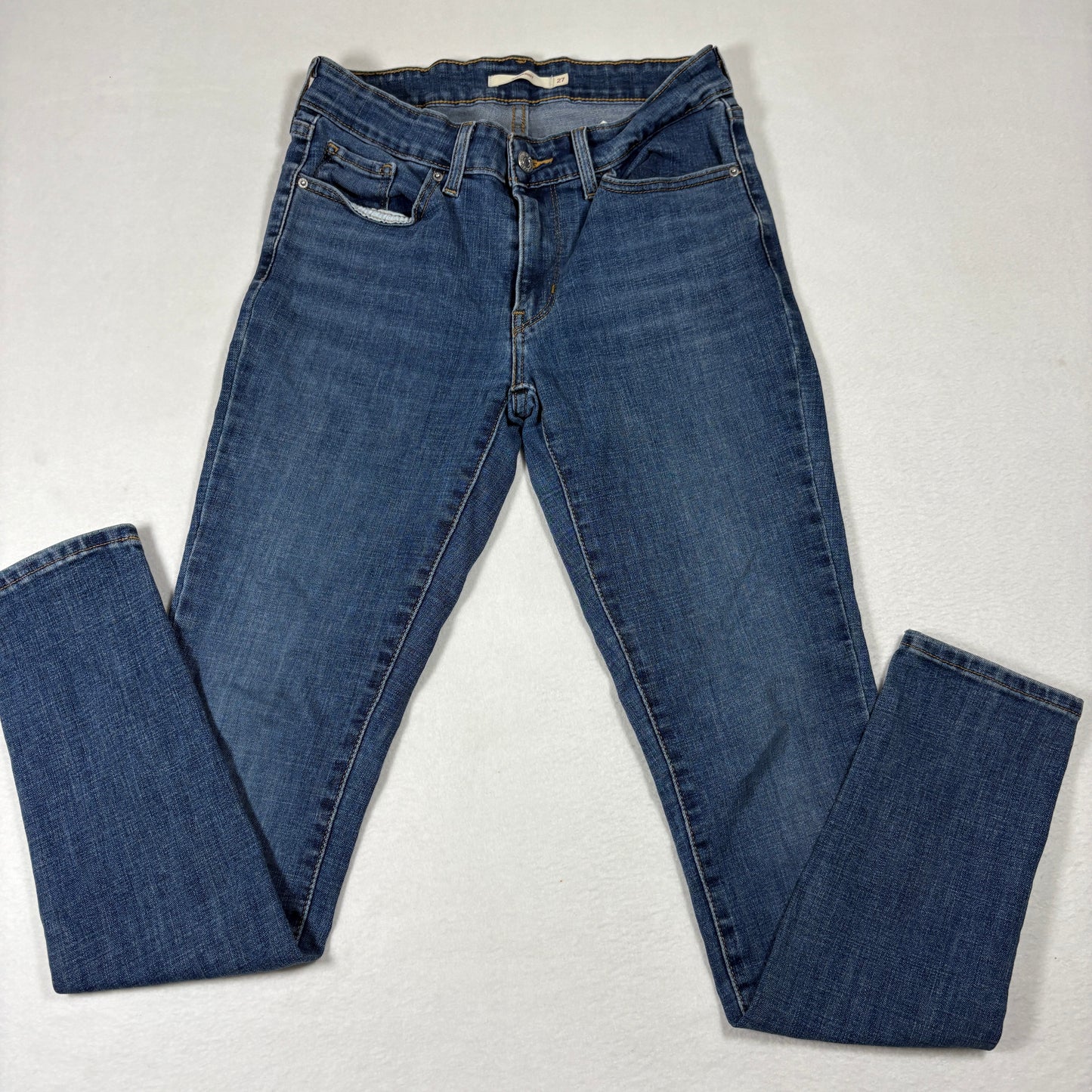 Levi’s Womens 711 Skinny Jeans Size 27x30 Blue Mid Rise Stretch Denim Y2K Slim Fit