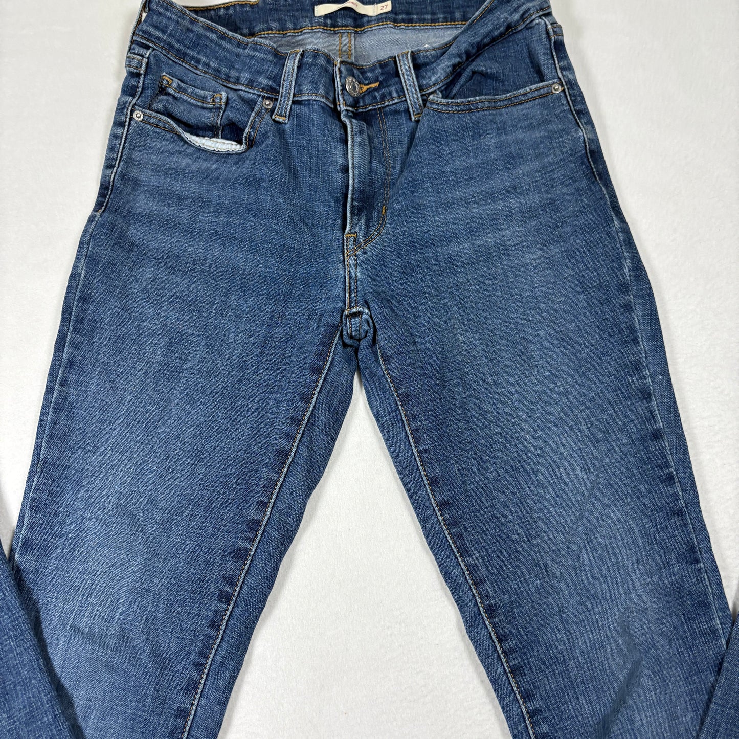 Levi’s Womens 711 Skinny Jeans Size 27x30 Blue Mid Rise Stretch Denim Y2K Slim Fit