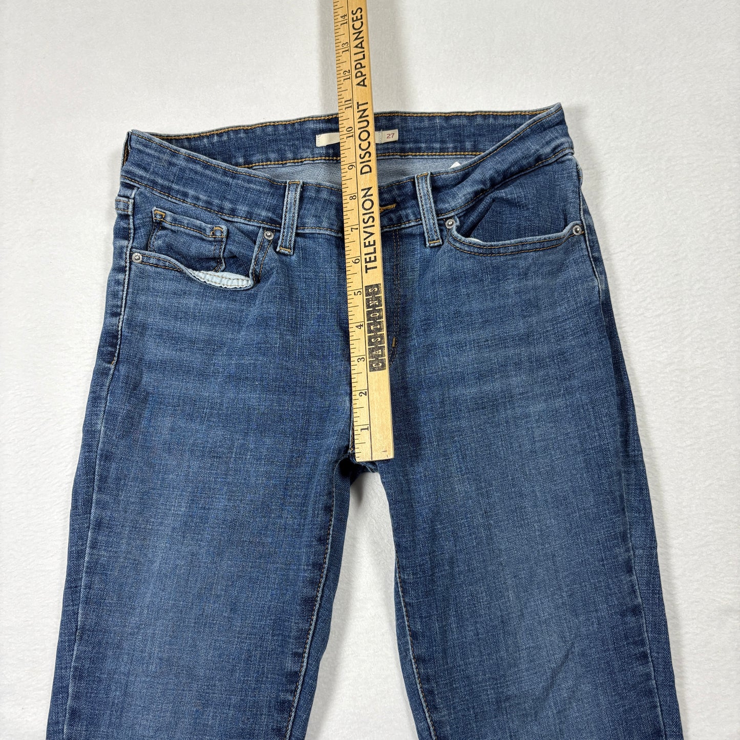 Levi’s Womens 711 Skinny Jeans Size 27x30 Blue Mid Rise Stretch Denim Y2K Slim Fit