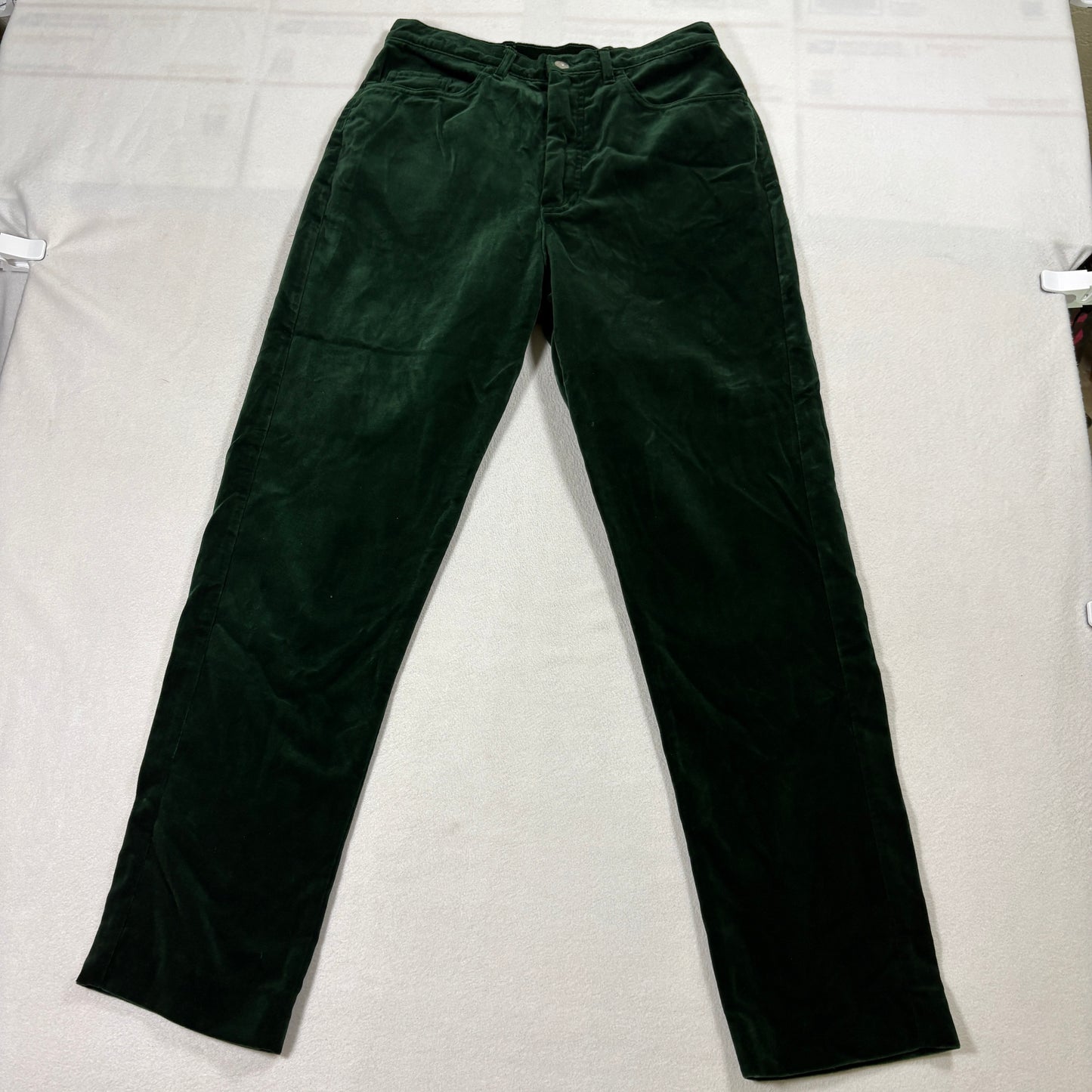 Banana Republic Pants Womens 14 Green Velvet High Rise Straight Leg Vintage