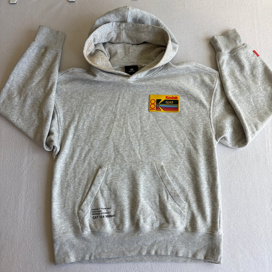 Kodak Gold Film Graphic Hoodie Oversized Fit Gray Streetwear Pullover Sweats XS