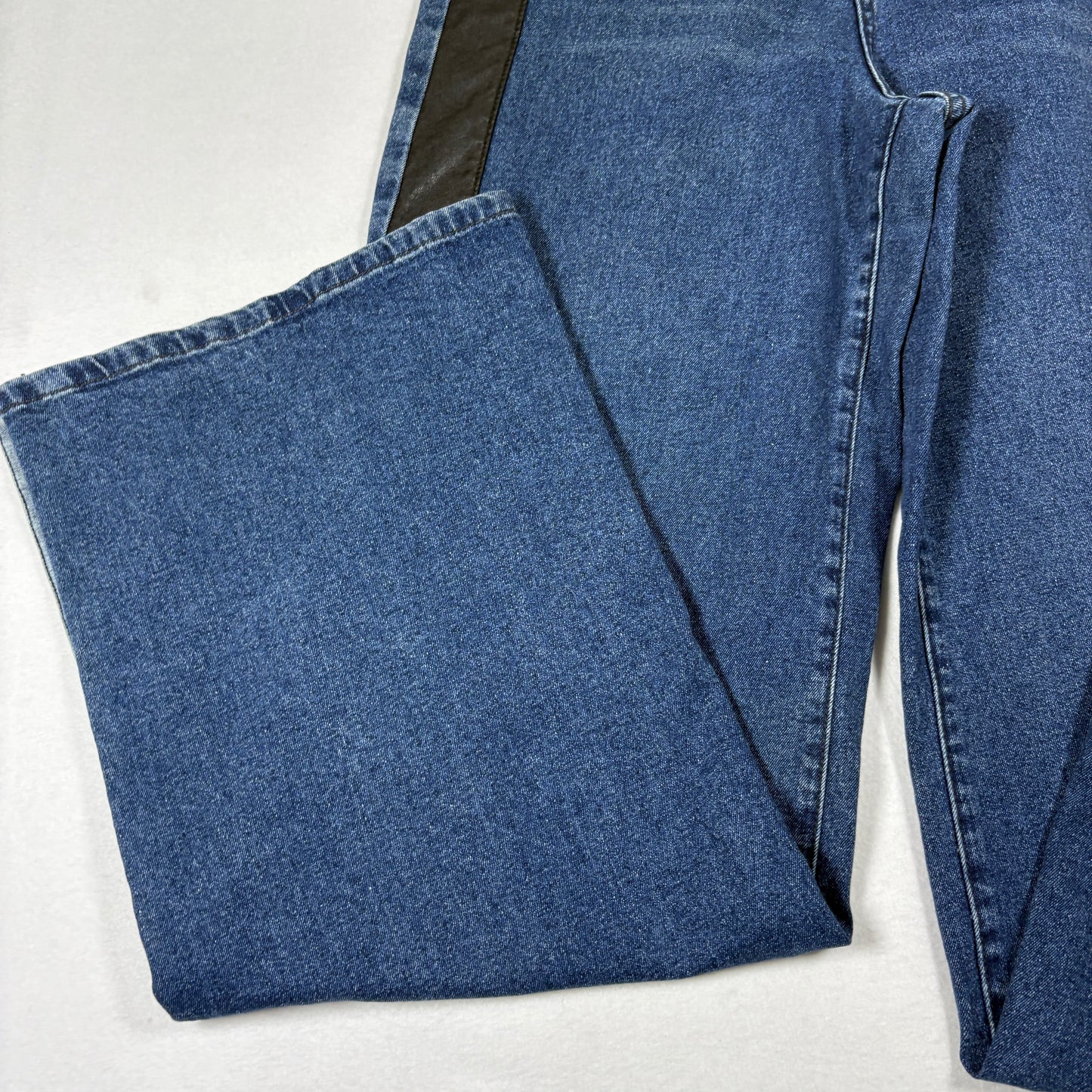 NY&C Womens Jeans Size 9 Blue Snap Button Wide Leg Y2K Grunge High Rise Denim Pants