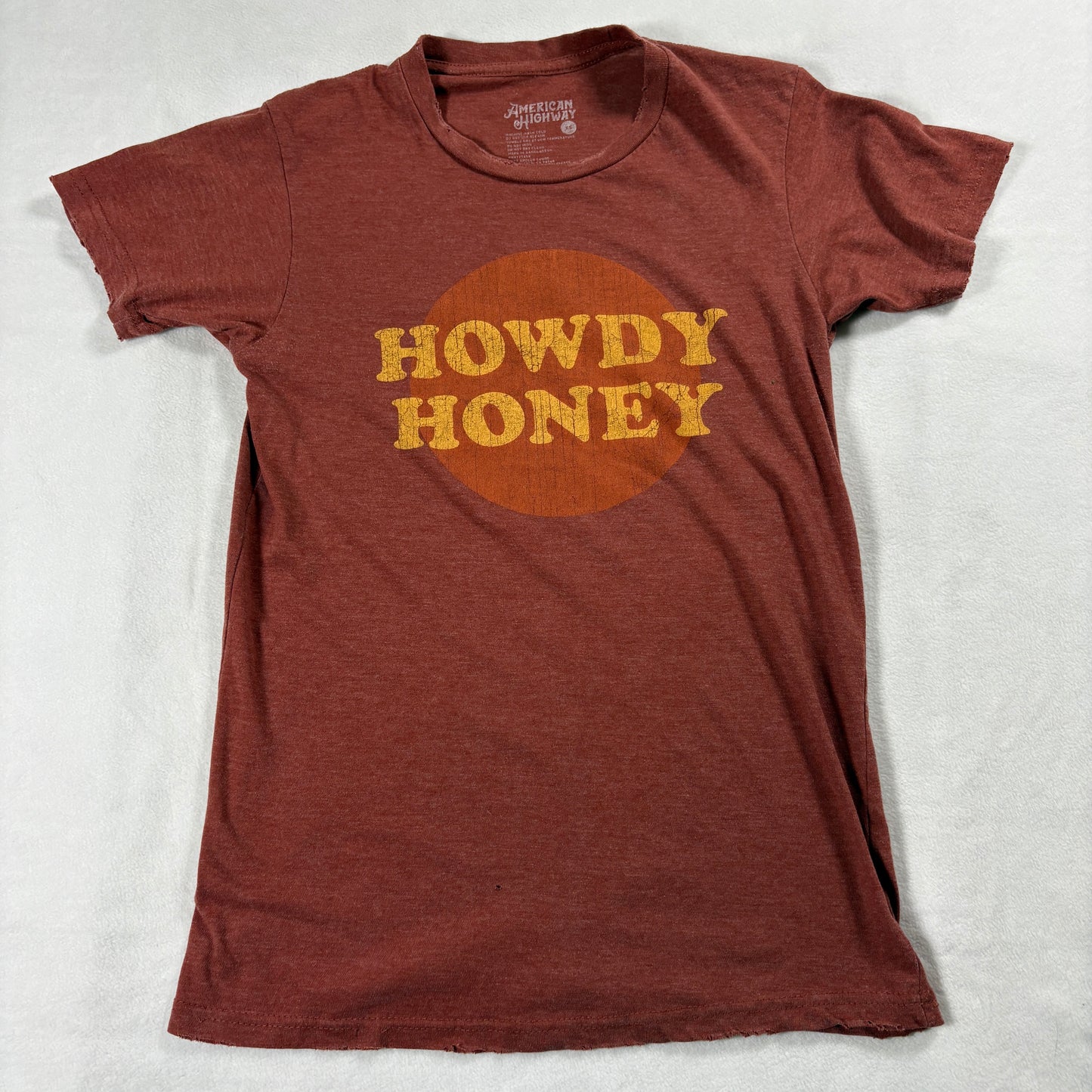 American Highway Howdy Honey Graphic T Shirt Womens XS Western Retro Tee