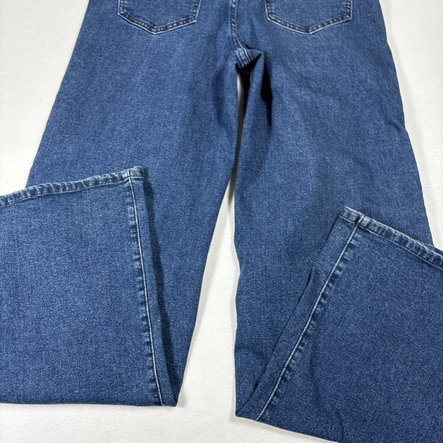 NY&C Womens Jeans Size 9 Blue Snap Button Wide Leg Y2K Grunge High Rise Denim Pants