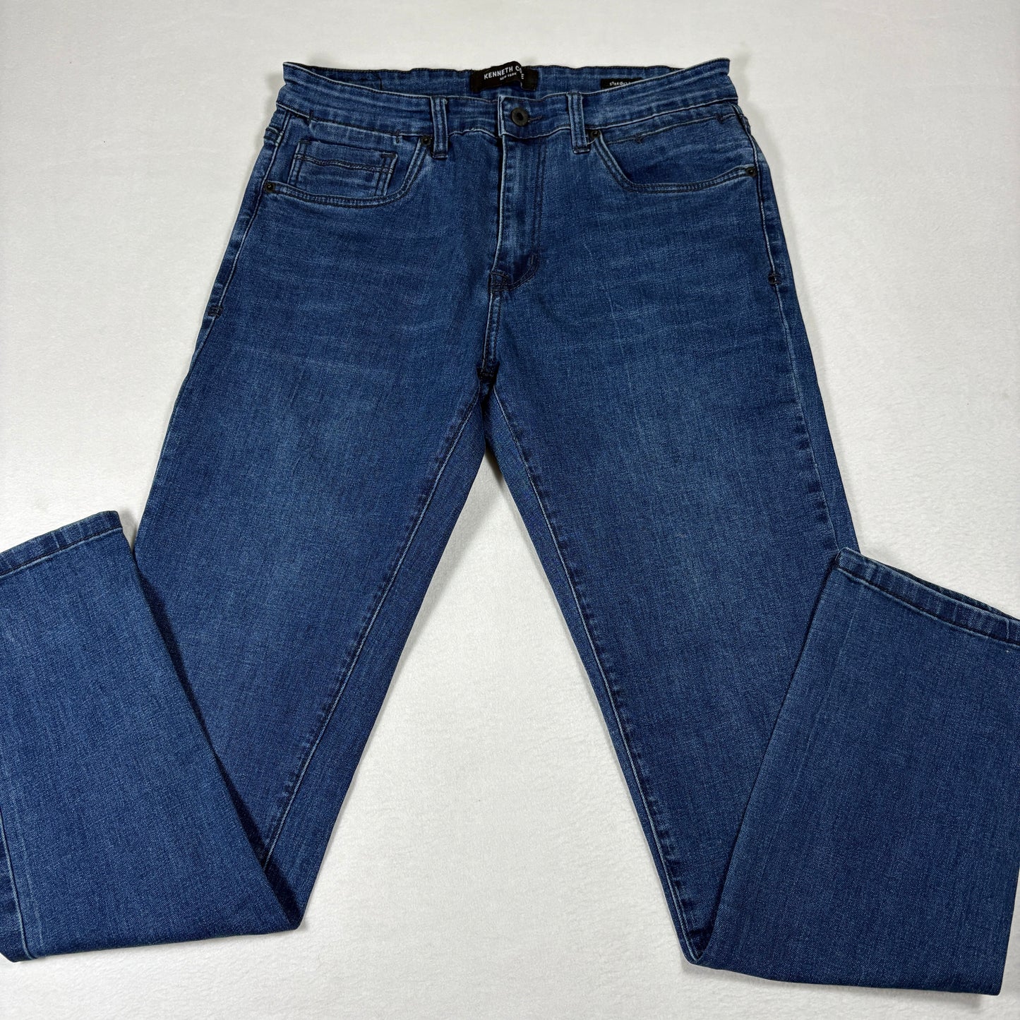 Kenneth Cole Mens Jeans Size 30x32 Blue Slim Straight Denim Classic Stretch Casual