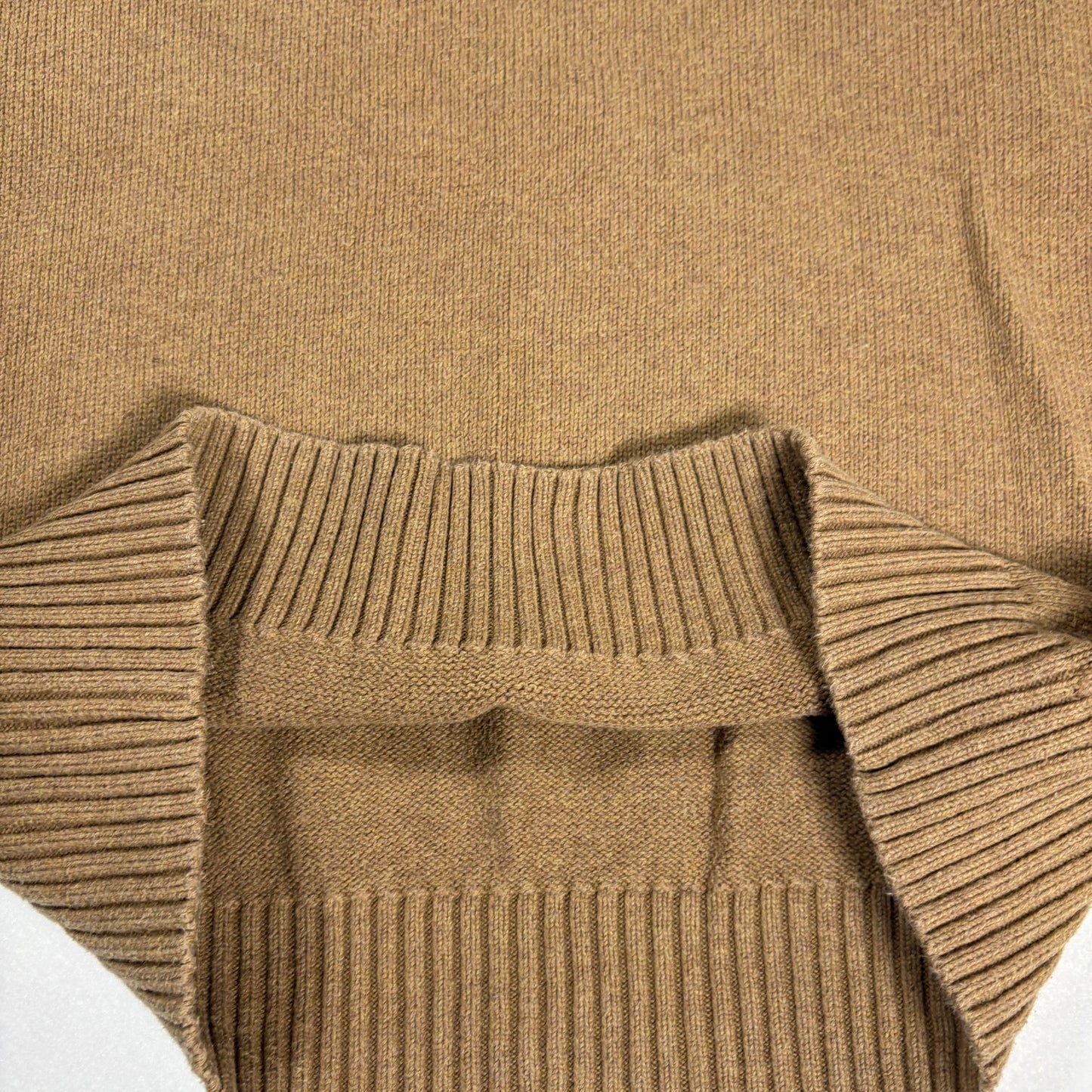 Polo Ralph Lauren Men’s 1/4 Zip Sweater Medium Brown Wool Blend Knit Pullover