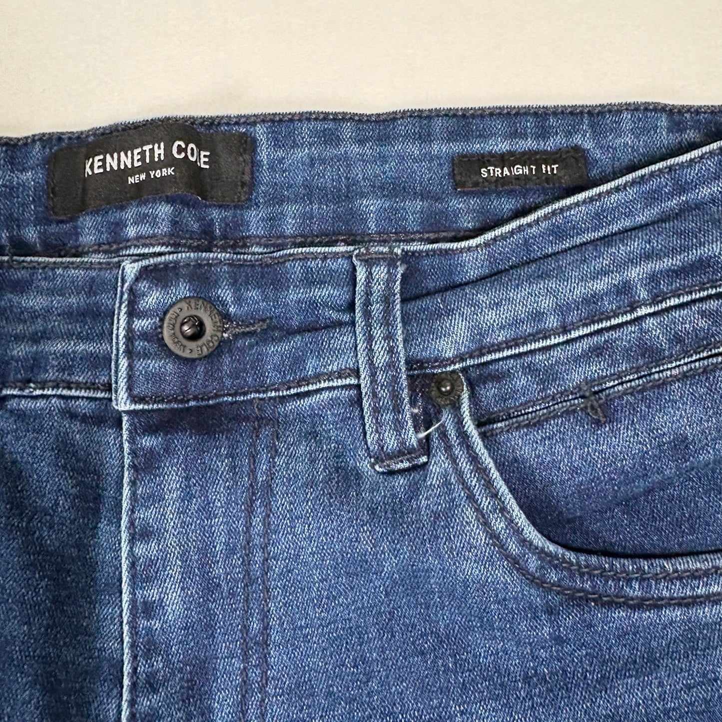 Kenneth Cole Mens Jeans Size 30x32 Blue Slim Straight Denim Classic Stretch Casual