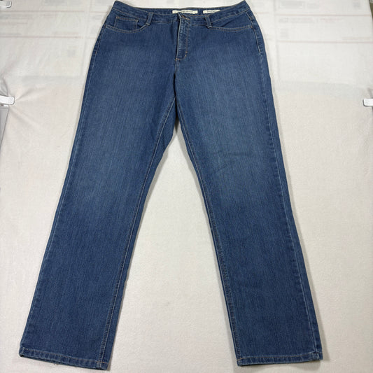 Jones New York Jeans Womens 16 Sutton Straight Blue Stretch Denim Pants