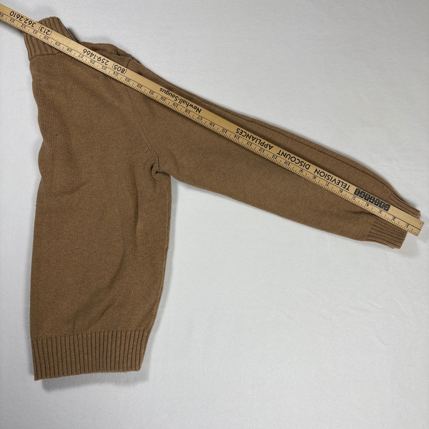 Polo Ralph Lauren Men’s 1/4 Zip Sweater Medium Brown Wool Blend Knit Pullover