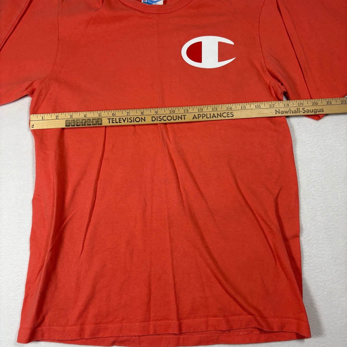Champion Mens Long Sleeve T Shirt Size M Red Logo Spellout Graphic Tee Y2K Streetwear