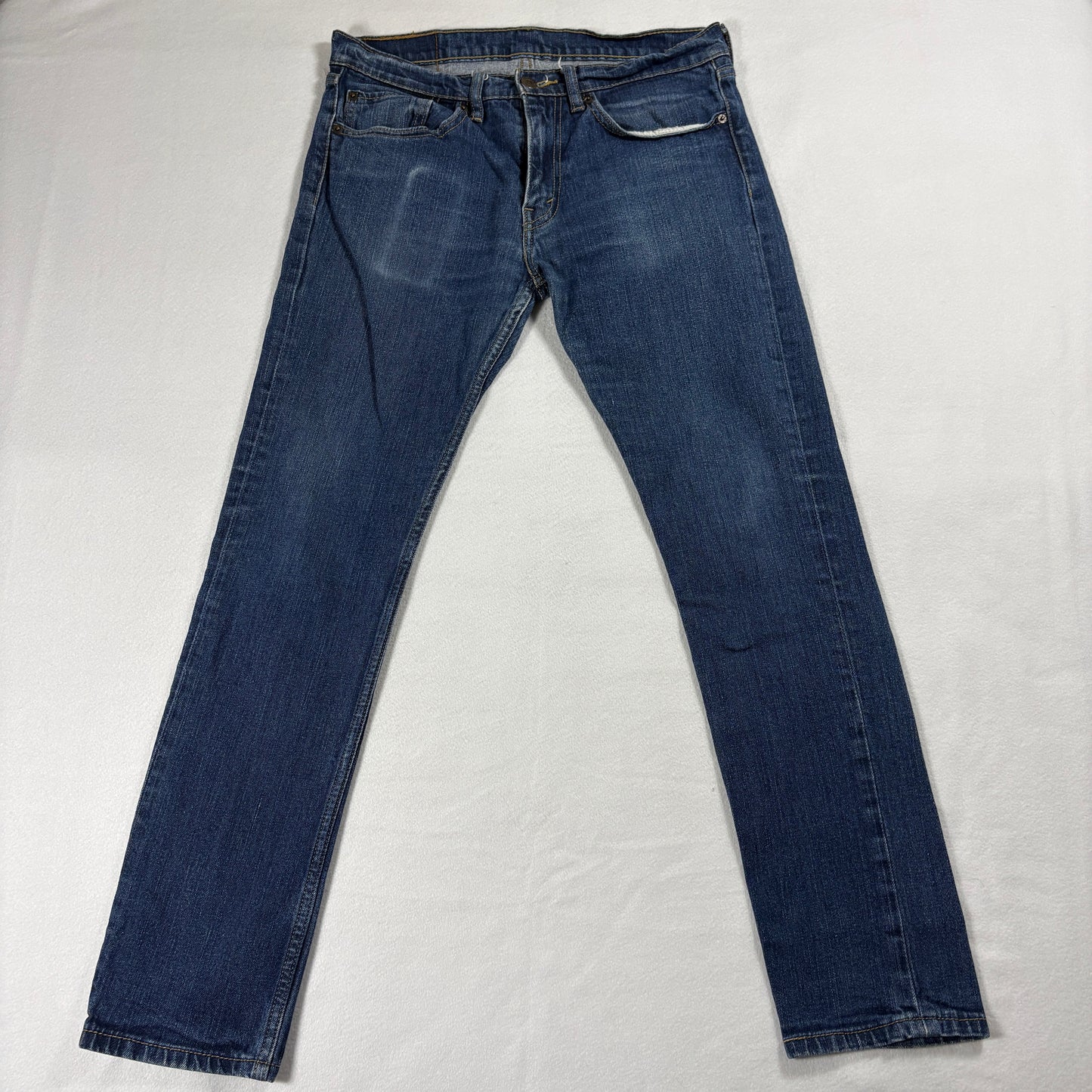 Levis 510 Jeans Mens 34x32 Slim Straight Blue Stretch Denim Classic Vintage Look
