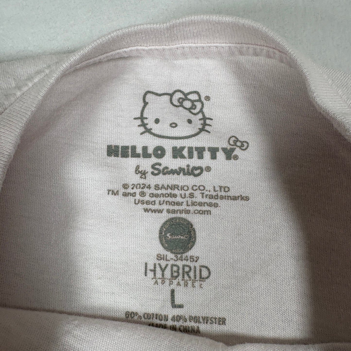 Sanrio Womens Hello Kitty T Shirt L Graphic Rainbow Ice Cream Y2K Kawaii Tee