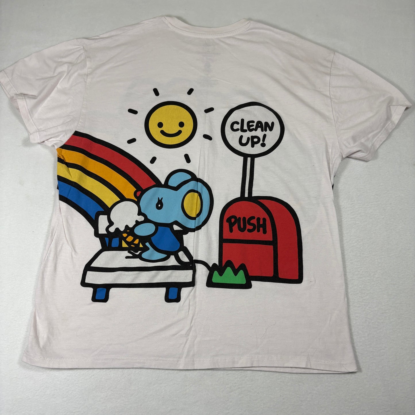 Sanrio Womens Hello Kitty T Shirt L Graphic Rainbow Ice Cream Y2K Kawaii Tee