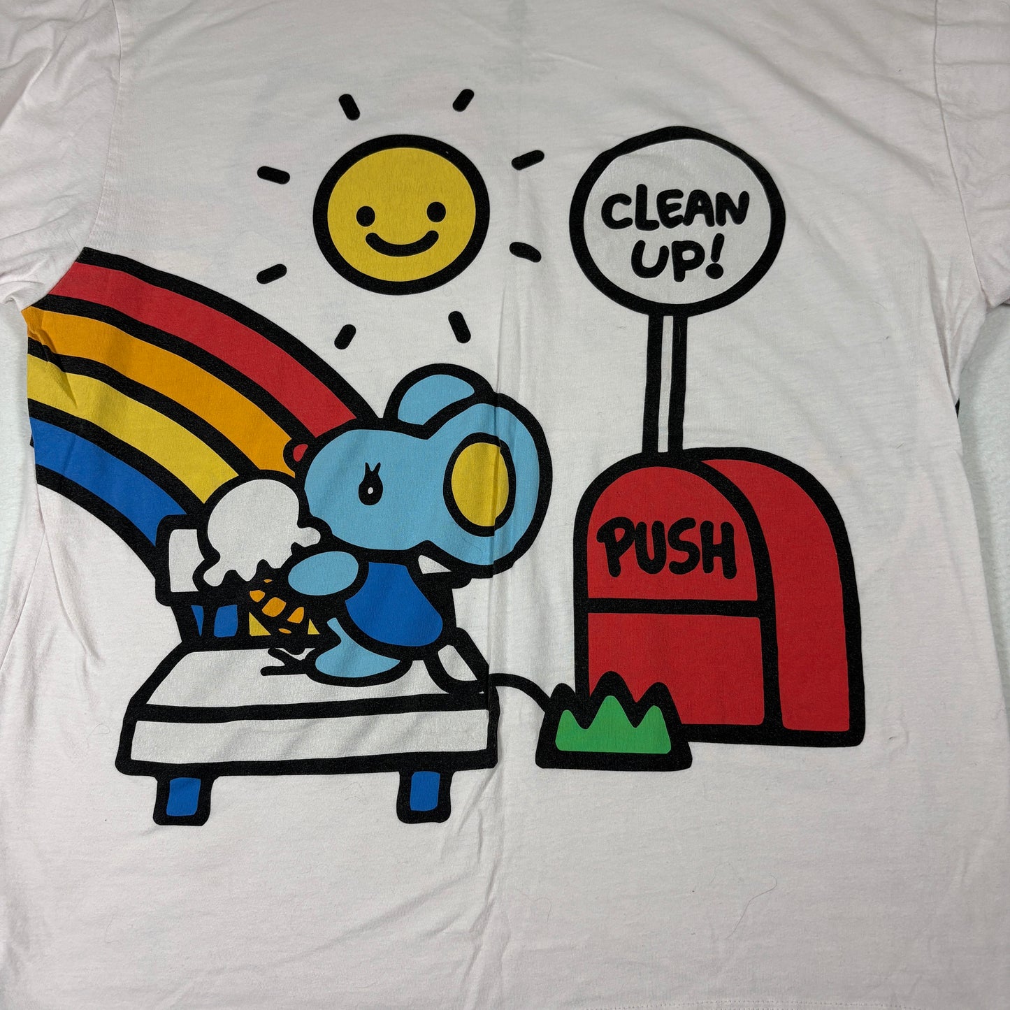 Sanrio Womens Hello Kitty T Shirt L Graphic Rainbow Ice Cream Y2K Kawaii Tee