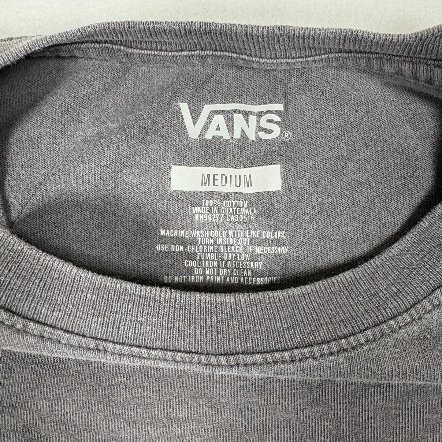 Vans Mens T Shirt Medium Brown Pocket Tee Back Graphic Yin Yang Sun Skate Grunge