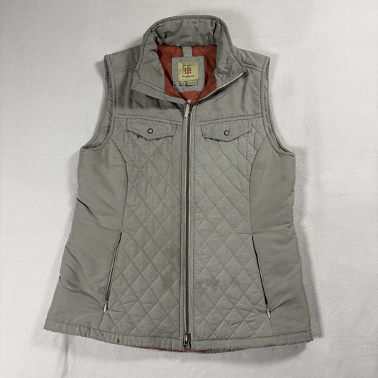 Royal Robbins Vest Womens Medium Gray Quilted Zip Outdoor Utility Vintage Look90s