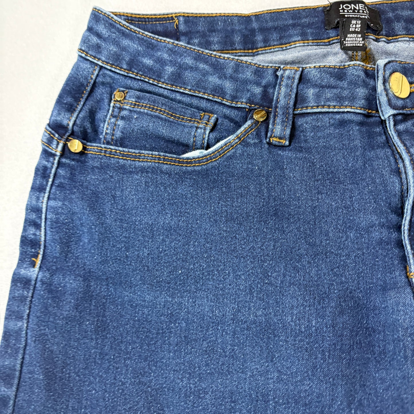 Jones New York Madison Skinny Jeans Women’s 12 Dark Wash Stretch Denim Mid Rise