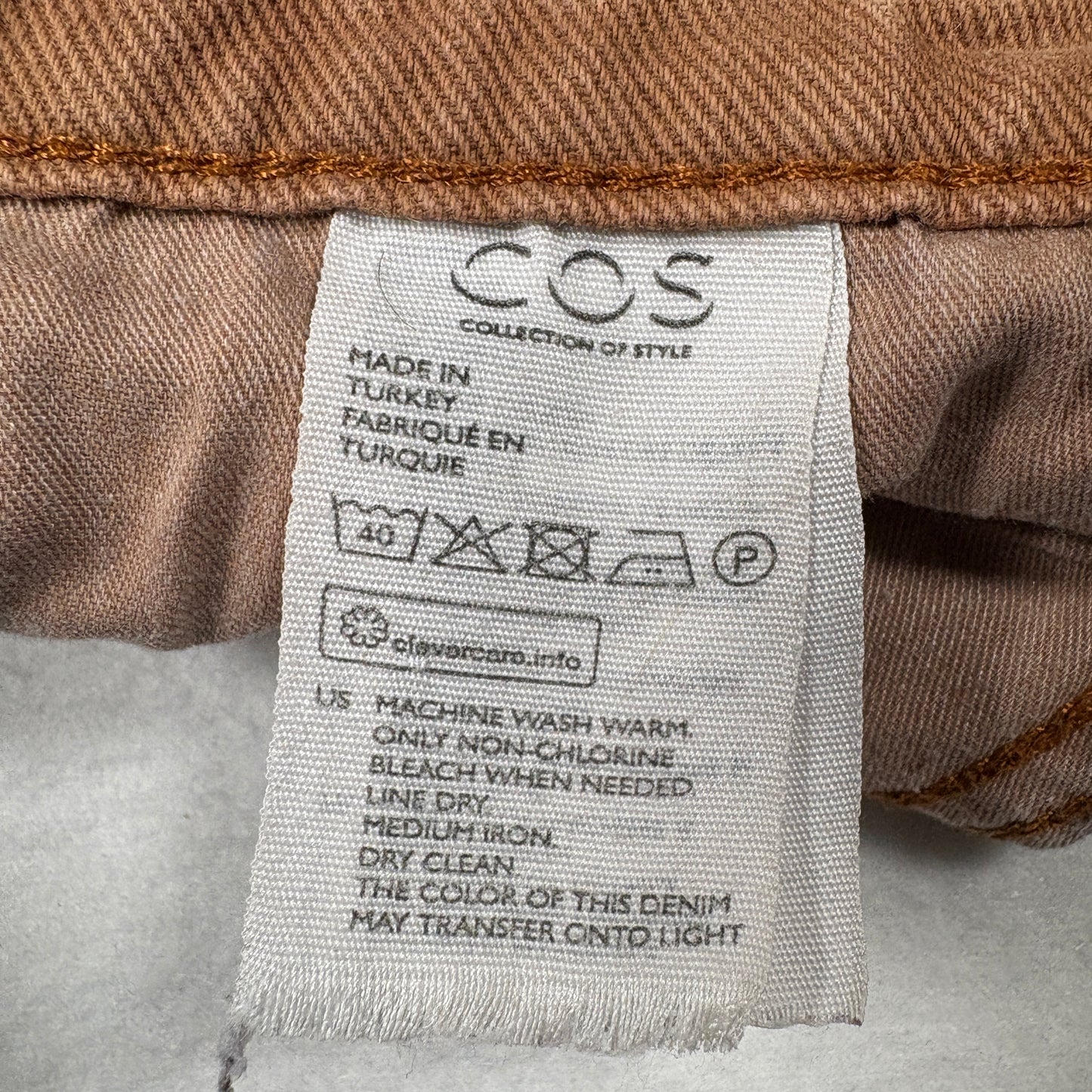 COS Mens Jeans Brown 30 Straight Leg Denim Pants Minimalist Modern Y2K Casual