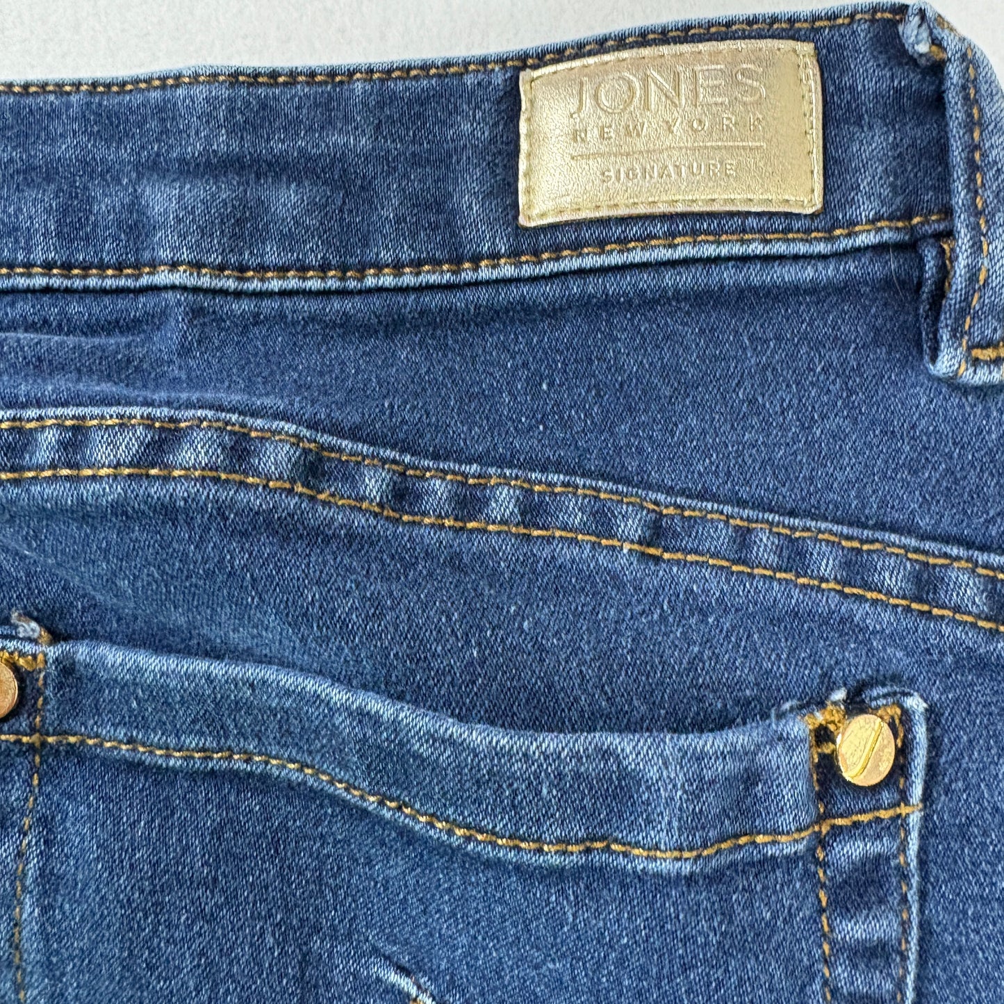 Jones New York Madison Skinny Jeans Women’s 12 Dark Wash Stretch Denim Mid Rise