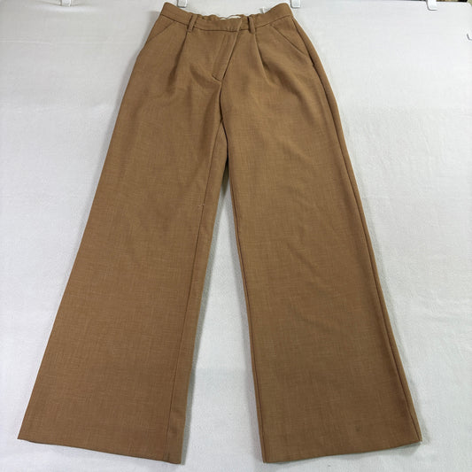 Abercrombie & Fitch Wide Leg Trouser Pants Womens 28 Fits Like 28x31 Tan High Rise