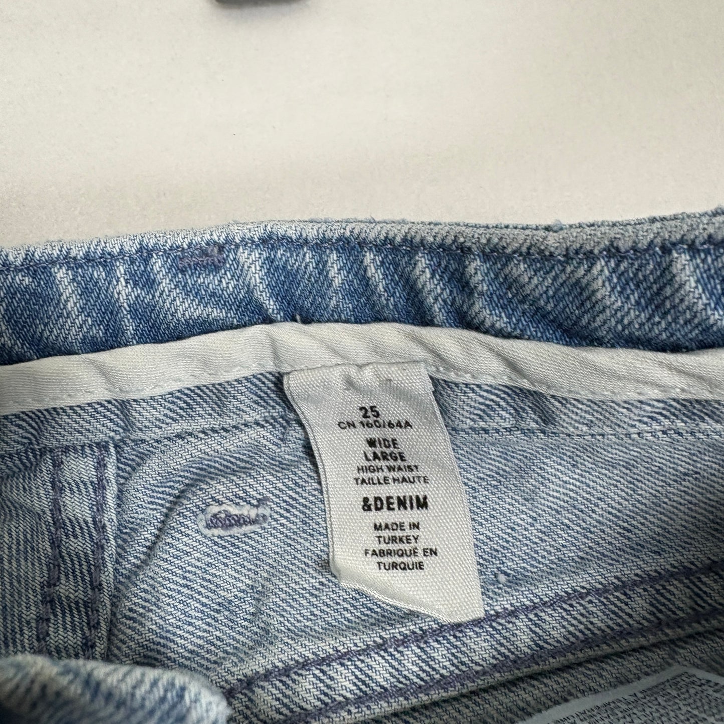 H&M Womens Wide Leg Jeans 25 High Rise Light Wash Y2K Baggy Vintage 90s Grunge