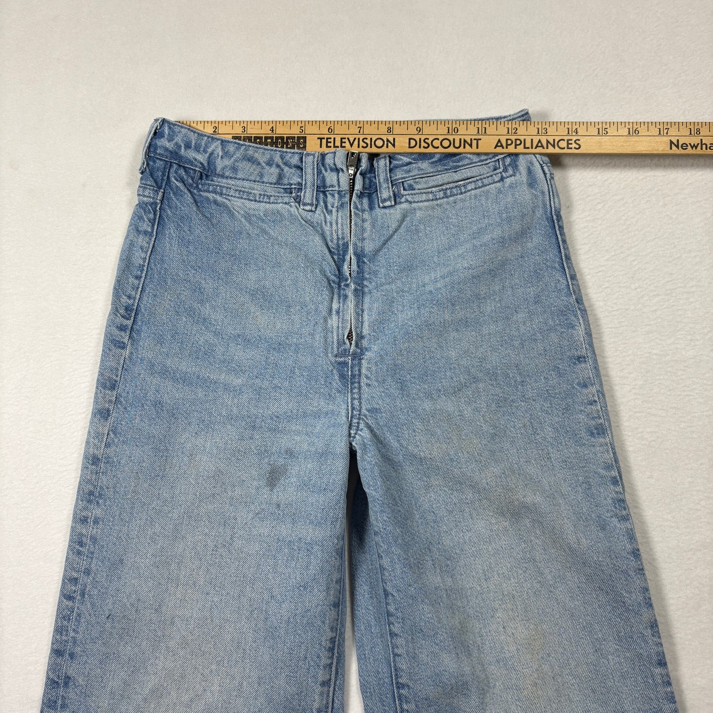 H&M Womens Wide Leg Jeans 25 High Rise Light Wash Y2K Baggy Vintage 90s Grunge