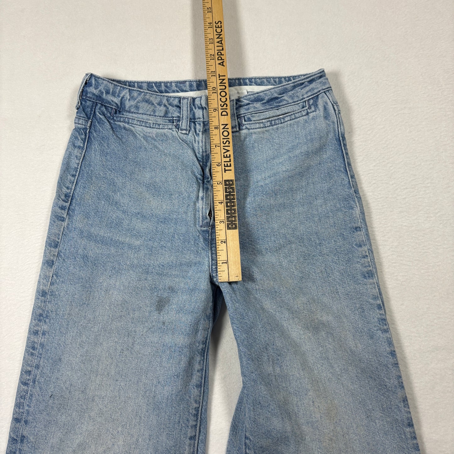 H&M Womens Wide Leg Jeans 25 High Rise Light Wash Y2K Baggy Vintage 90s Grunge
