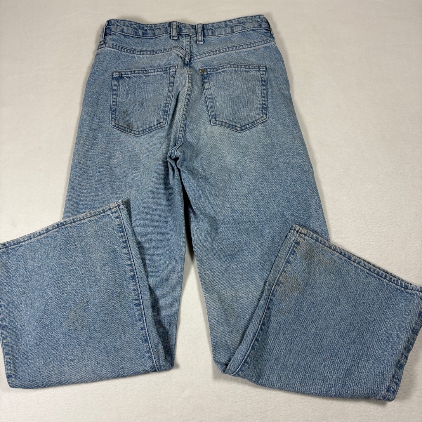 H&M Womens Wide Leg Jeans 25 High Rise Light Wash Y2K Baggy Vintage 90s Grunge