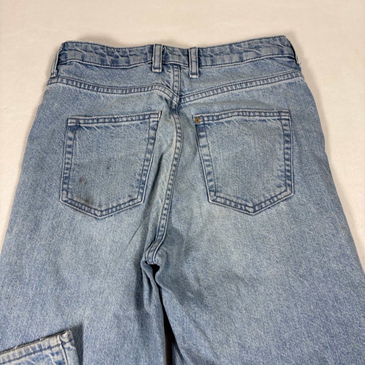 H&M Womens Wide Leg Jeans 25 High Rise Light Wash Y2K Baggy Vintage 90s Grunge