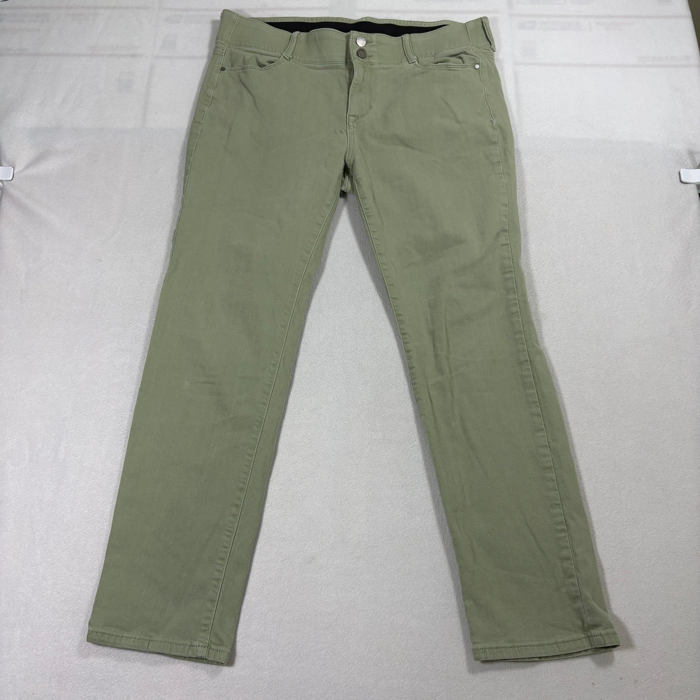 Apt. 9 Womens Pants Size 16 Green Straight Leg Stretch Casual Workwear