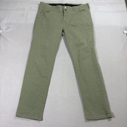 Apt. 9 Womens Pants Size 16 Green Straight Leg Stretch Casual Workwear