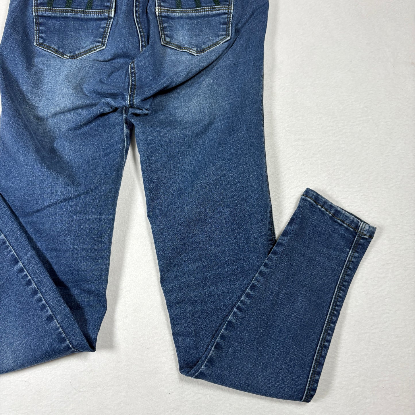 Tissini Womens Jeans Dark Wash Distressed Skinny High Rise Push Up Y2K Size 14