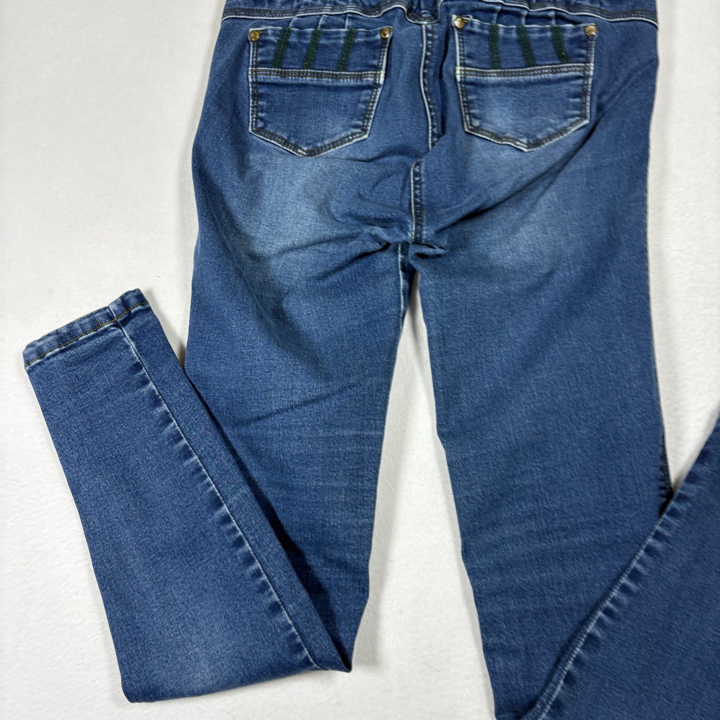 Tissini Womens Jeans Dark Wash Distressed Skinny High Rise Push Up Y2K Size 14