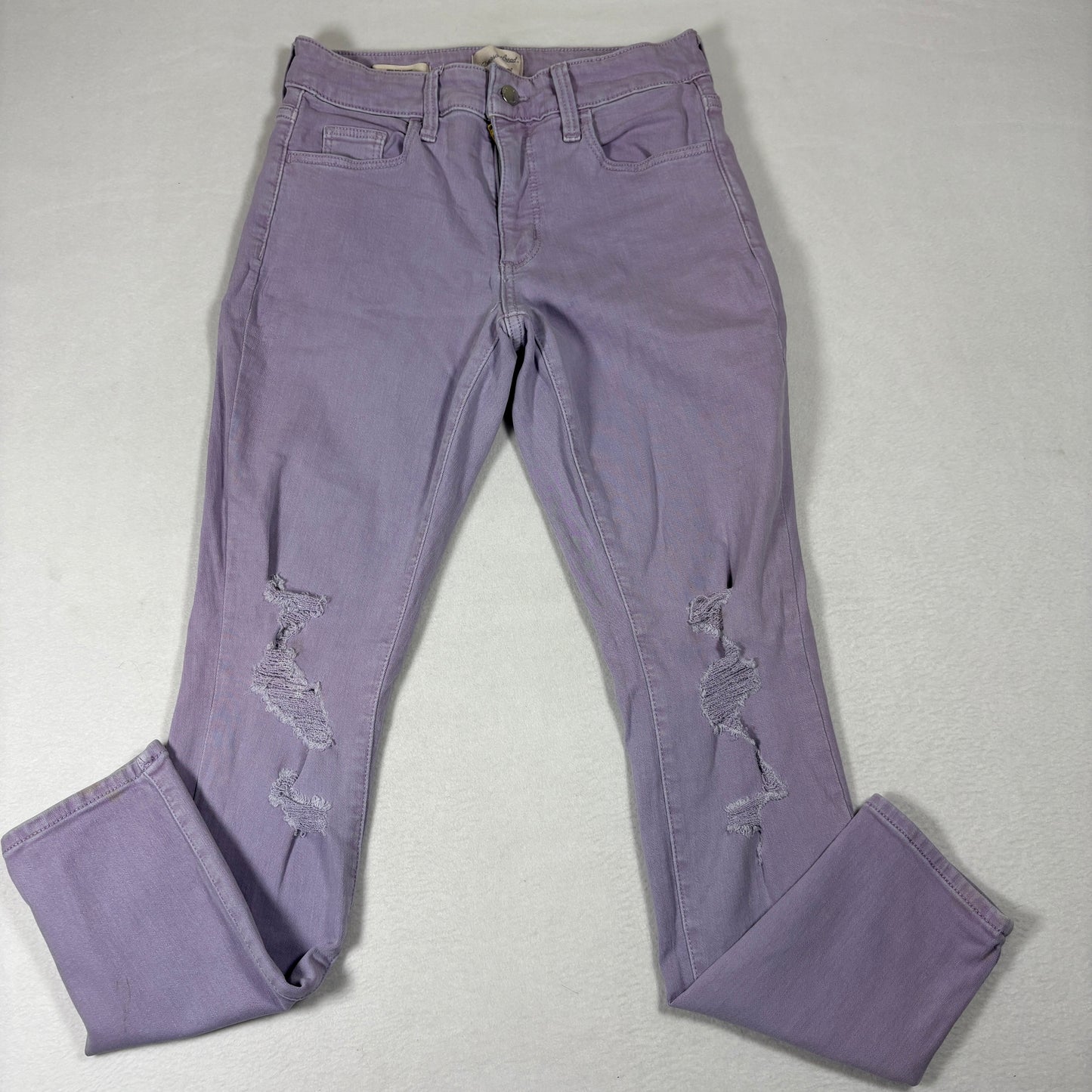 Universal Thread Womens Jeans 2/26R High Rise Skinny Purple Distressed Y2K