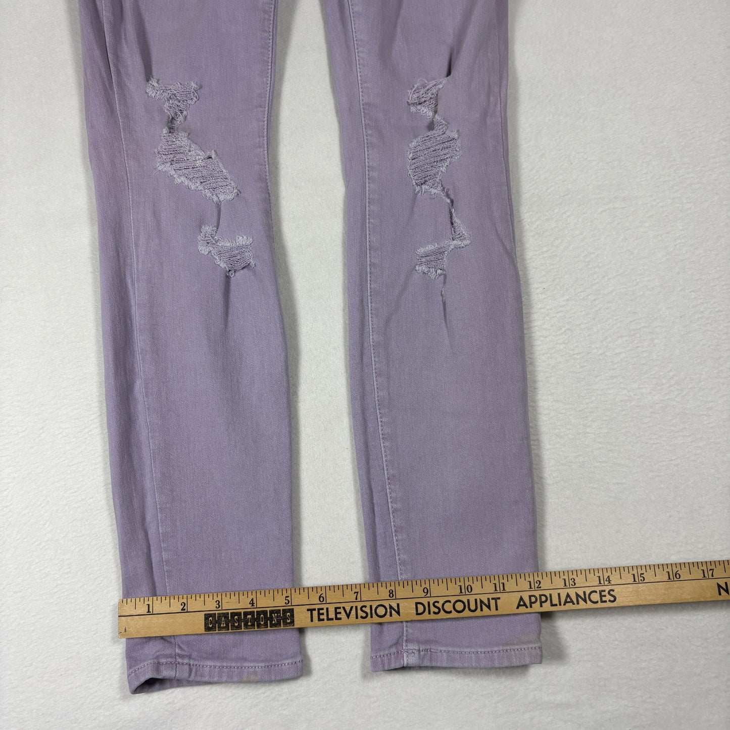 Universal Thread Womens Jeans 2/26R High Rise Skinny Purple Distressed Y2K