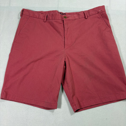 Izod Mens Shorts Size 38 Red Flat Front Chino Casual Summer Golf Wear