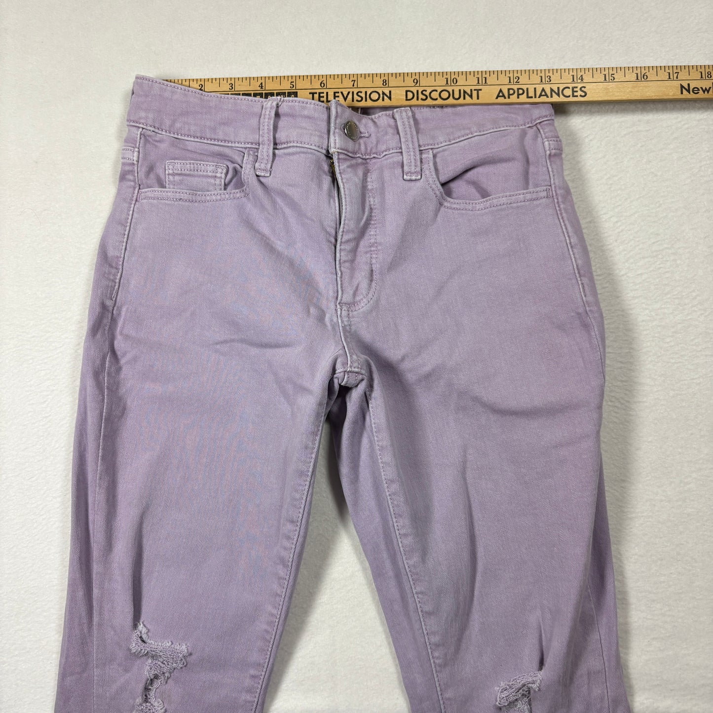 Universal Thread Womens Jeans 2/26R High Rise Skinny Purple Distressed Y2K