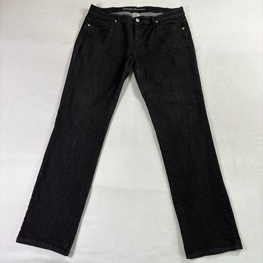 Y2K Bootcut Stretch Jeans Reflex Premium Tag 1XL Fits Like 36x31 Black Denim