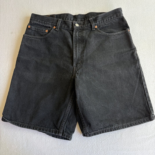 Levis 550 Black Tab Mens W34 Denim Shorts Black Relaxed Fit Baggy Jean Shorts Y2K