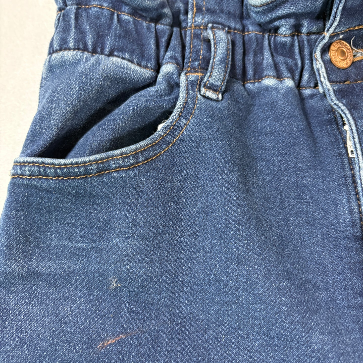 Express Women’s Jogger Jeans 4R Super High Rise Dark Wash Baggy Barrel Leg Denim