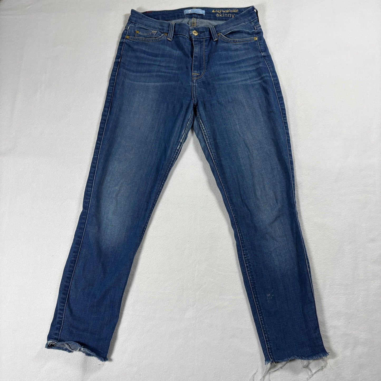 7 For All Mankind Jeans Womens 27 Blue Y2K High Rise Skinny Ankle Denim Fit Zip